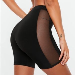 Black mesh side biker shorts